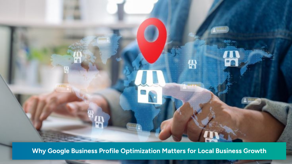 Featured image showing a local business location pin above a storefront on a digital map, representing Google Business Profile optimization and stronger local business visibility.