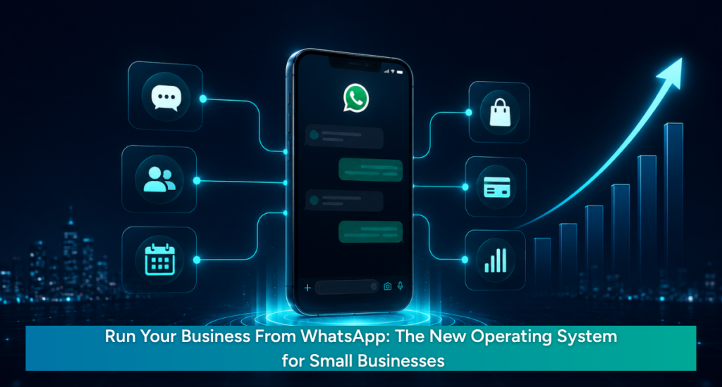 WhatsApp CRM dashboard showing business chat, appointments, and growth analytics for small businesses
