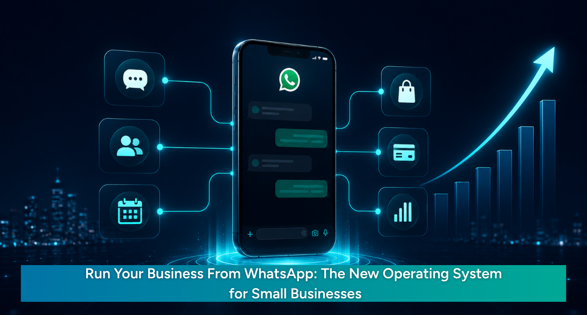 WhatsApp CRM dashboard showing business chat, appointments, and growth analytics for small businesses