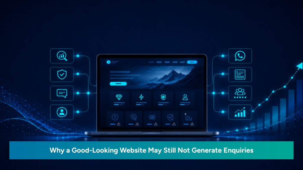 Business website layout showing clarity, trust, enquiry capture, and customer journey planning